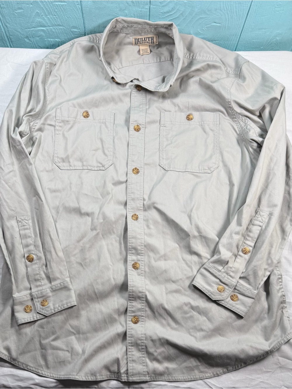 Duluth Trading Co Gray Relaxed-Fit Work Shirt